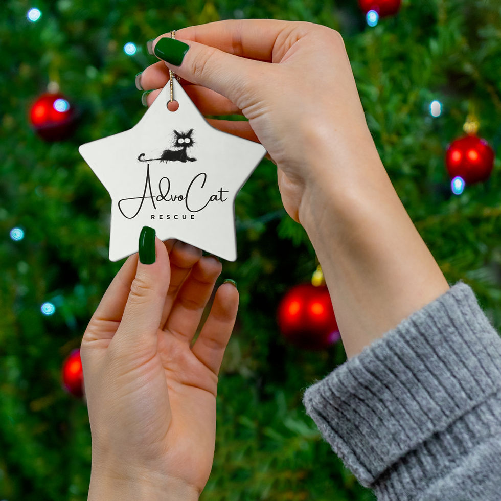 Thumbnail: Hero the Cat Christmas Ornament - Saving Trees One Paw at a Time - Star