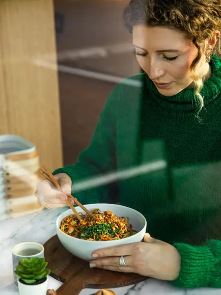 Photo culinaire en situation, shooting photo pour Tao Bento réalisé par Croq Studio