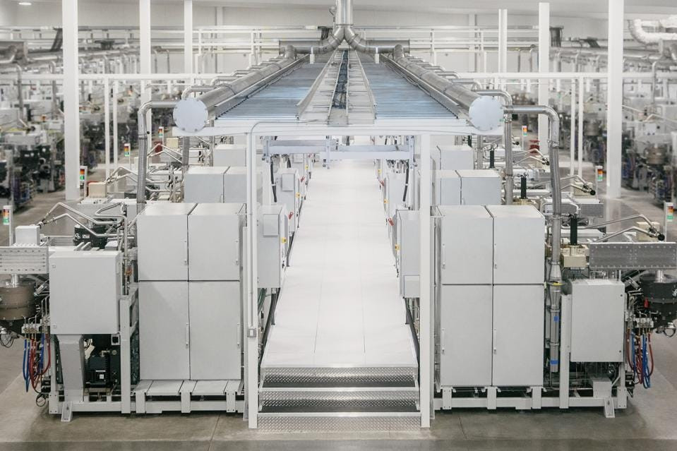 rows of cvd machines