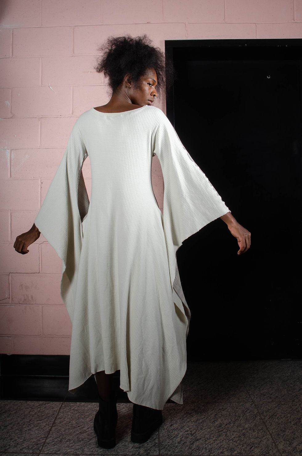 Thumbnail: Black & Off White Stripe MUUMUU SLIDER