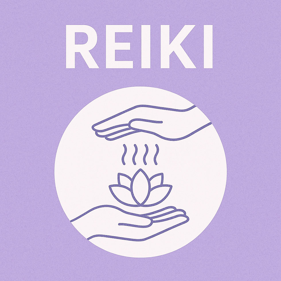 Simbol Reiki stilizat cu mâini și lotus – imagine reprezentativă pentru articol despre inițiere Reiki și mentorat la Clinica Blue.