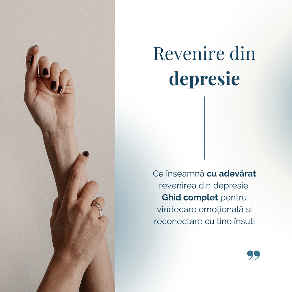 Mâini ridicate într-un gest delicat, simbolizând speranța, vindecarea și procesul de revenire din depresie.