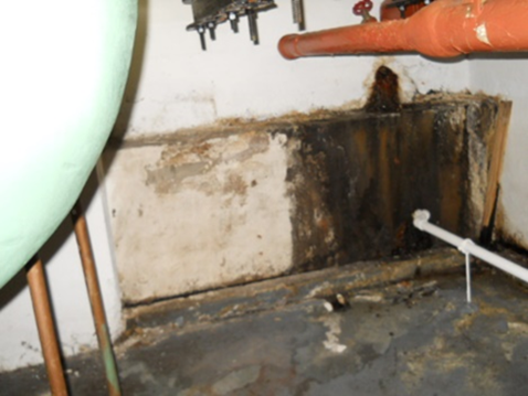 BEFORE - HVAC Room Oily Water Infiltration