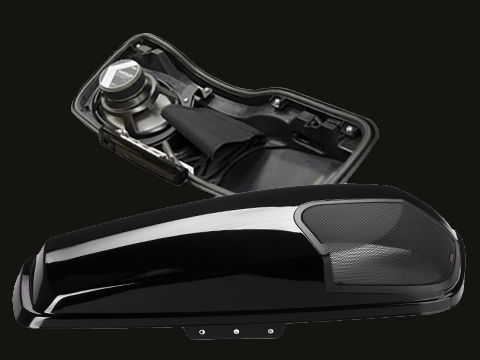 Thumbnail: KICKER SPEAKER LIDS - VIVID BLACK - SPEAKERS INCLUDED 46HDBL69VB