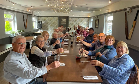 Rick’s Ramblers after walk repast