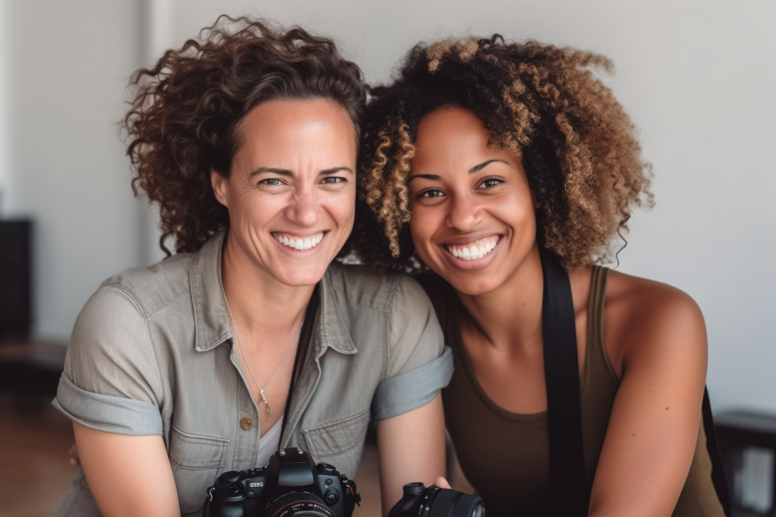 a photographer and a boudoir client