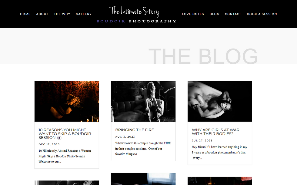 The Intimate Story boudoir blog