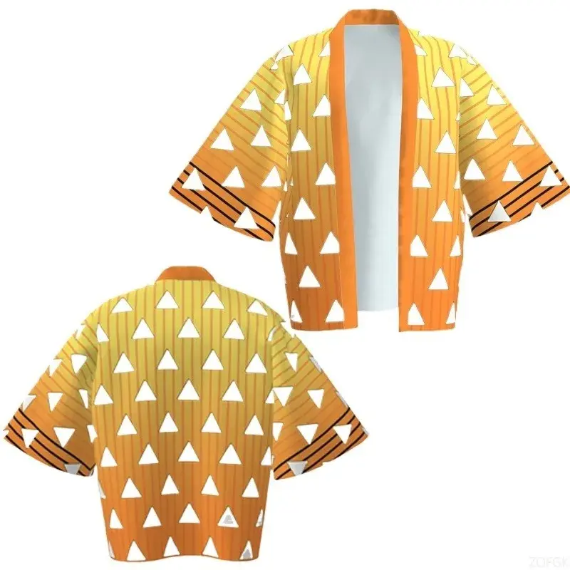 Thumbnail: Demon Killer Cartoon Kimono Style Jacket Anime Cape Half Sleeve Cardigan