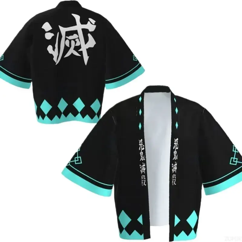 Thumbnail: Demon Killer Cartoon Kimono Style Jacket Anime Cape Half Sleeve Cardigan