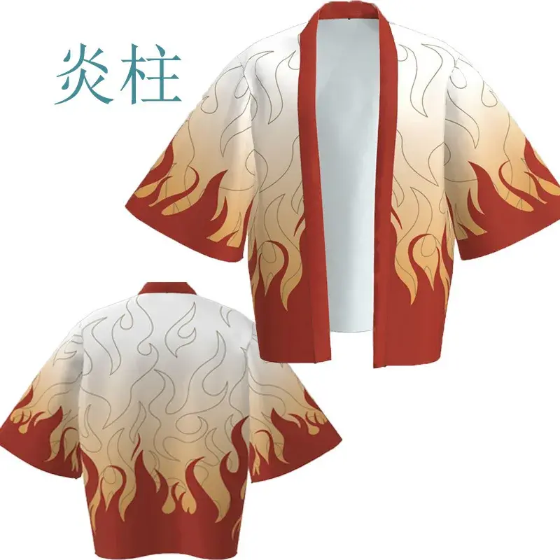 Thumbnail: Demon Killer Cartoon Kimono Style Jacket Anime Cape Half Sleeve Cardigan