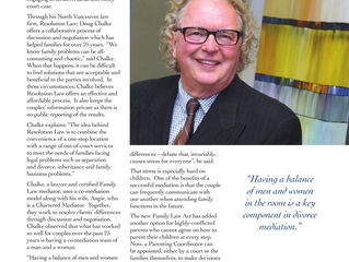 North Shore News Article, Profile of Excellence - Resolution Law