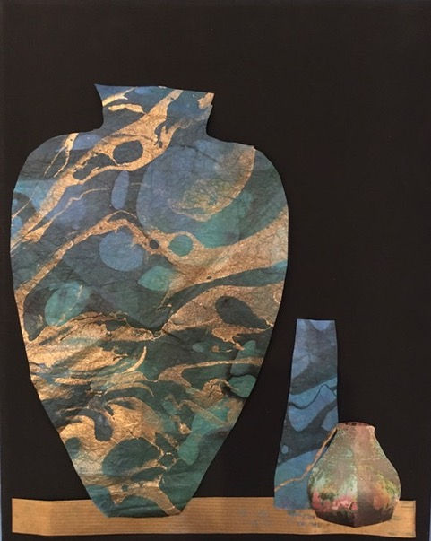 Vases on Black Canvas