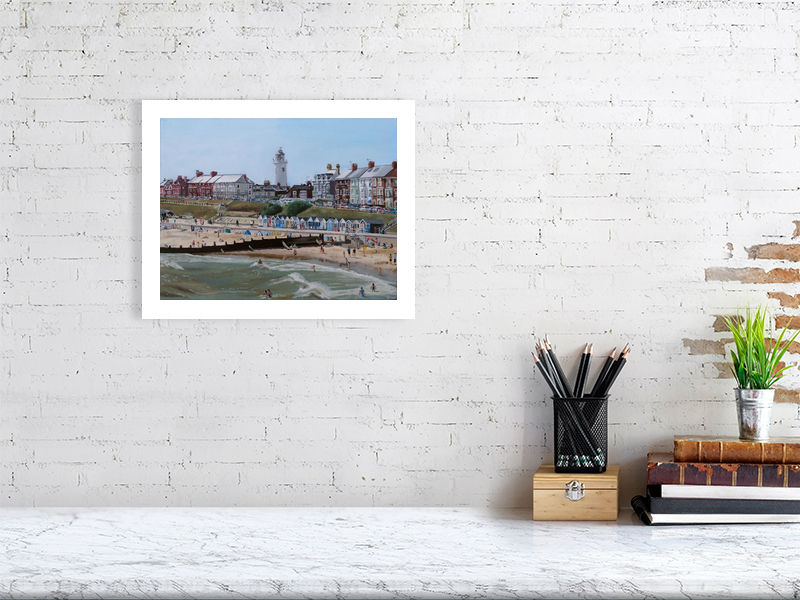 Thumbnail: Southwold Seafront oil painting Giclee print - small print