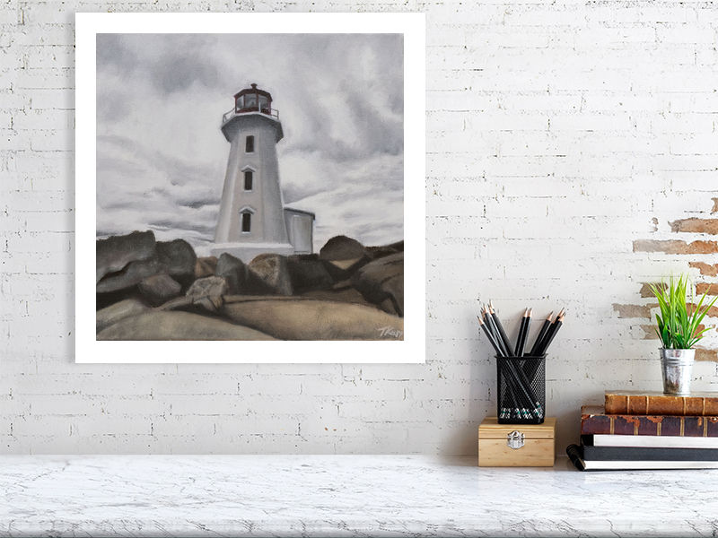Thumbnail: Lighthouse oil painting Giclee print - large print