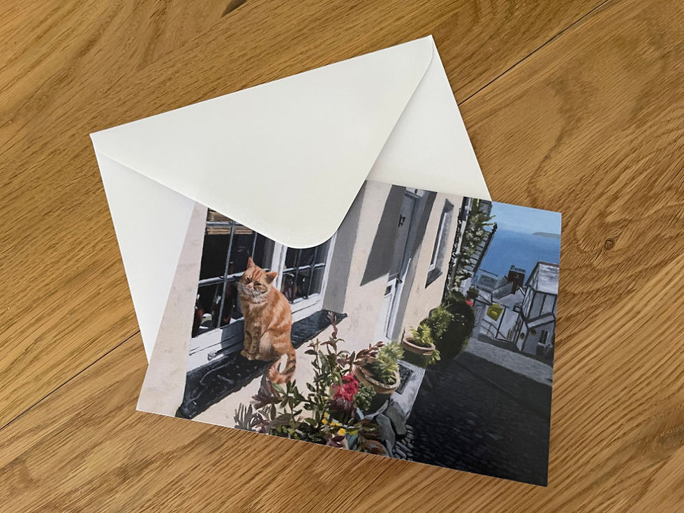 Thumbnail: Clovelly Cat greetings card