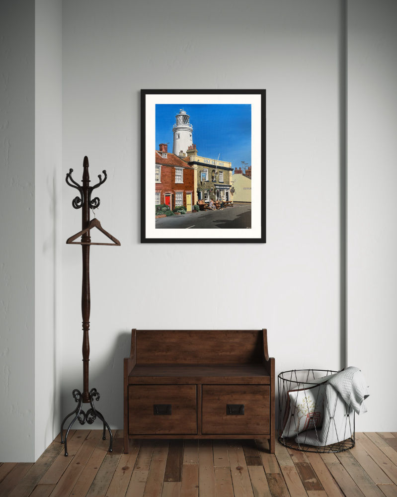 Thumbnail: Sole Bay Inn oil painting Giclee print - extra large print with black frame