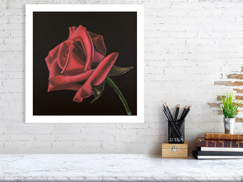 Thumbnail: Red Rose oil painting Giclee print - large print