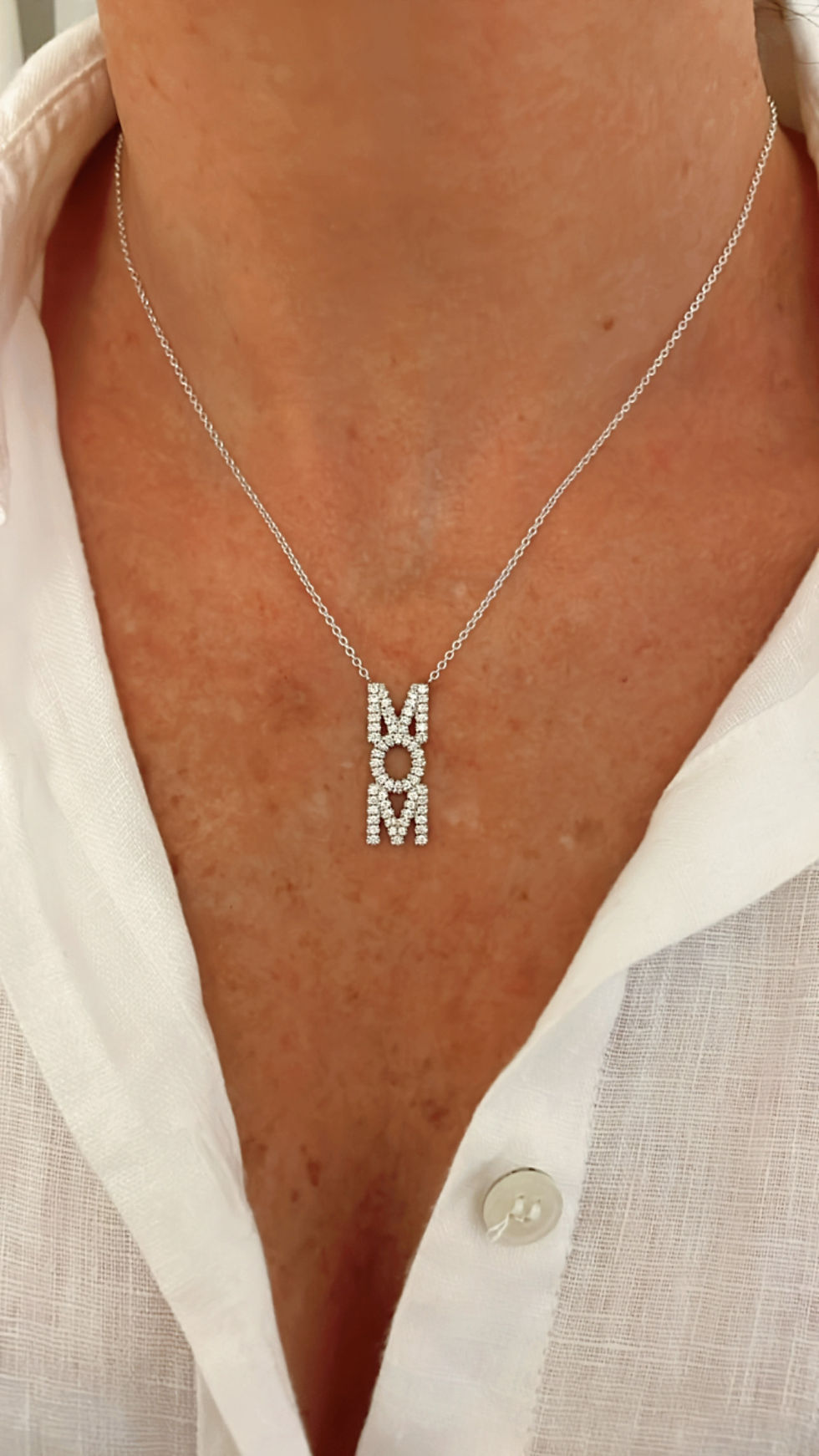 תמונה ממוזערת: שרשרת MOM משובצת יהלומים - SARIT 
