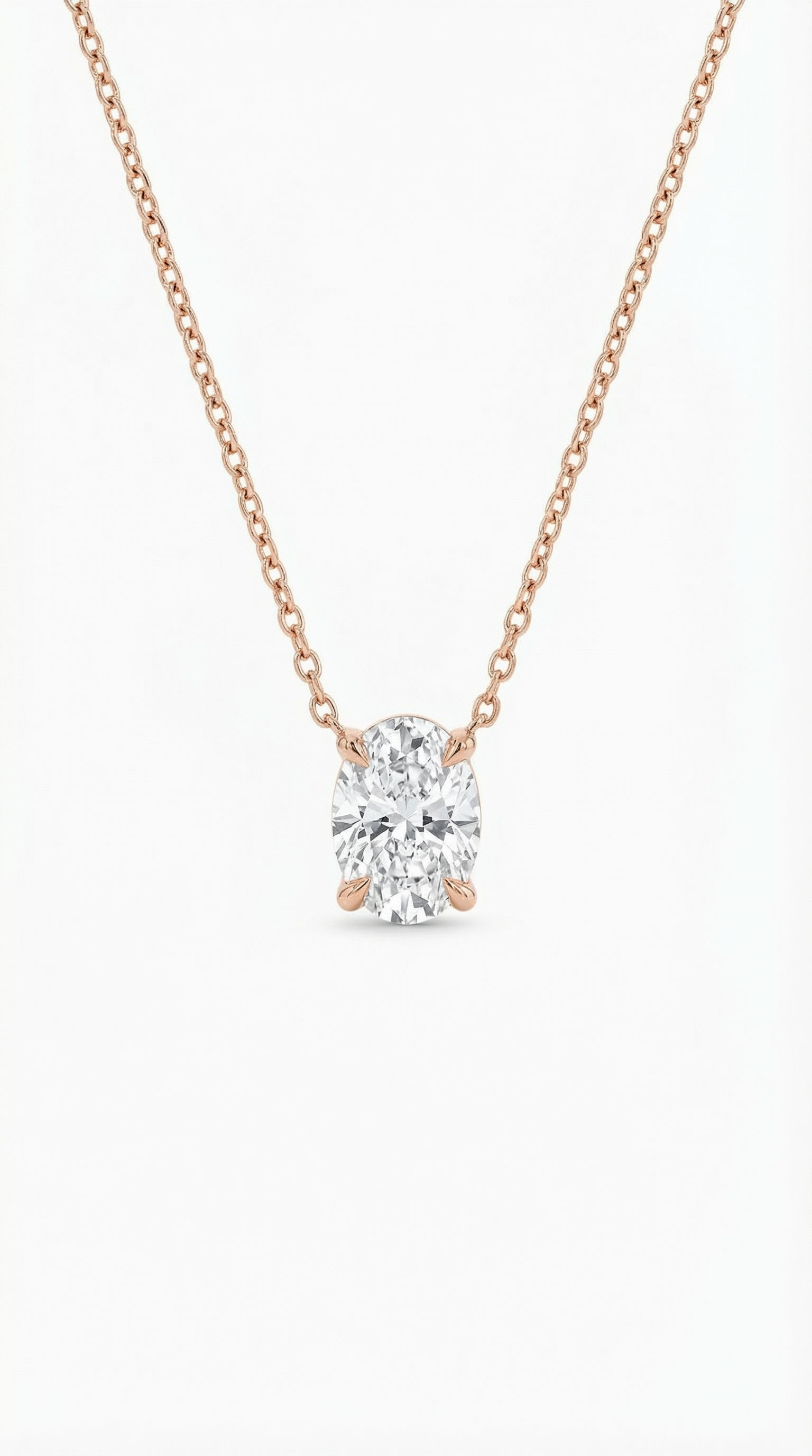 שרשרת יהלום מעבדה אובל 1.00 קראט - דגם Sapir