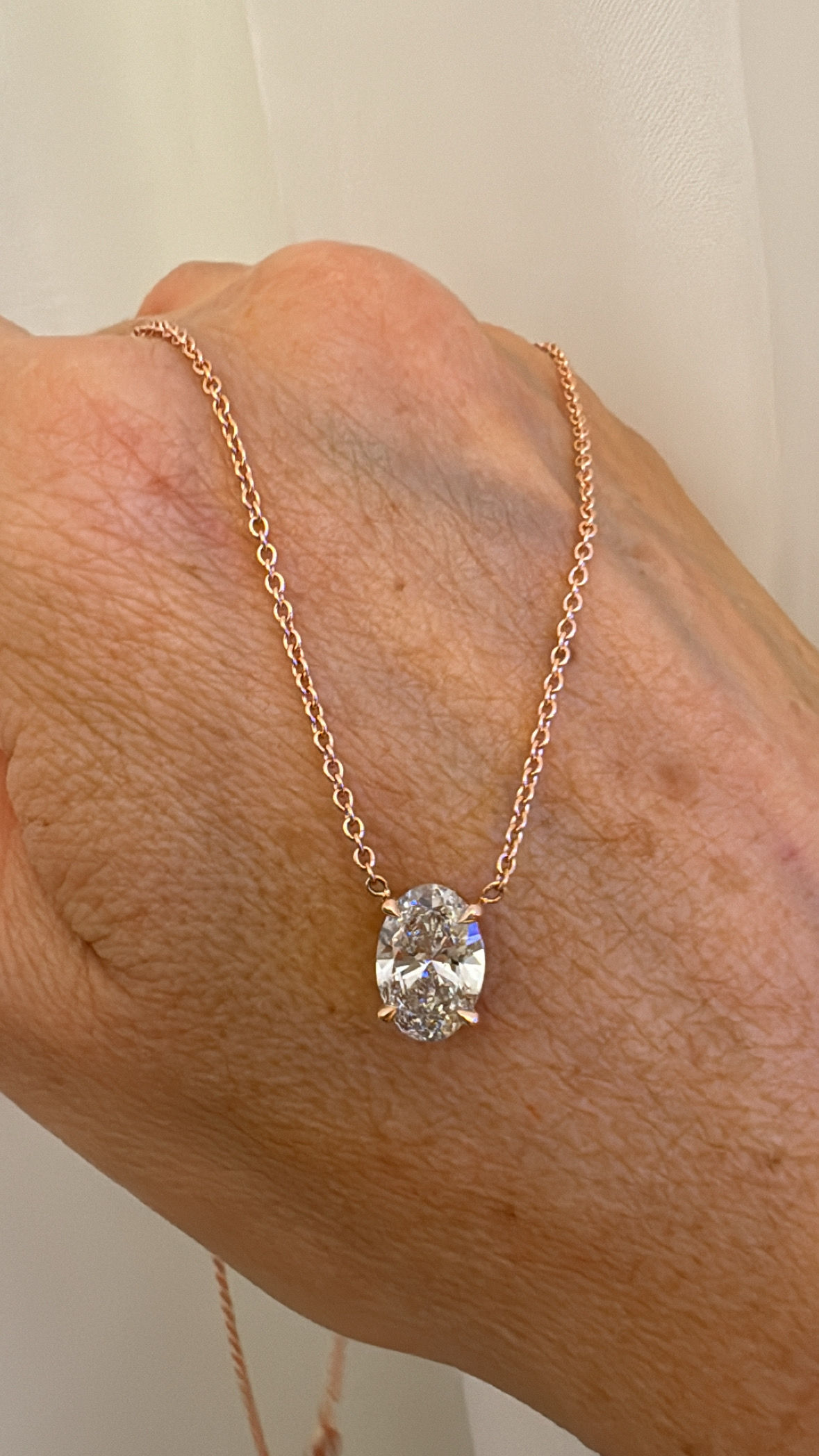 שרשרת יהלום אובל 1.60 קראט - דגם ADEN