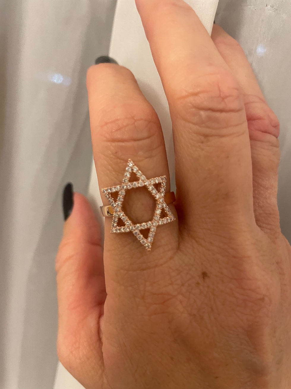 תמונה ממוזערת: טבעת מגן דוד משובצת 0.50 קראט יהלומים - דגם GILI
