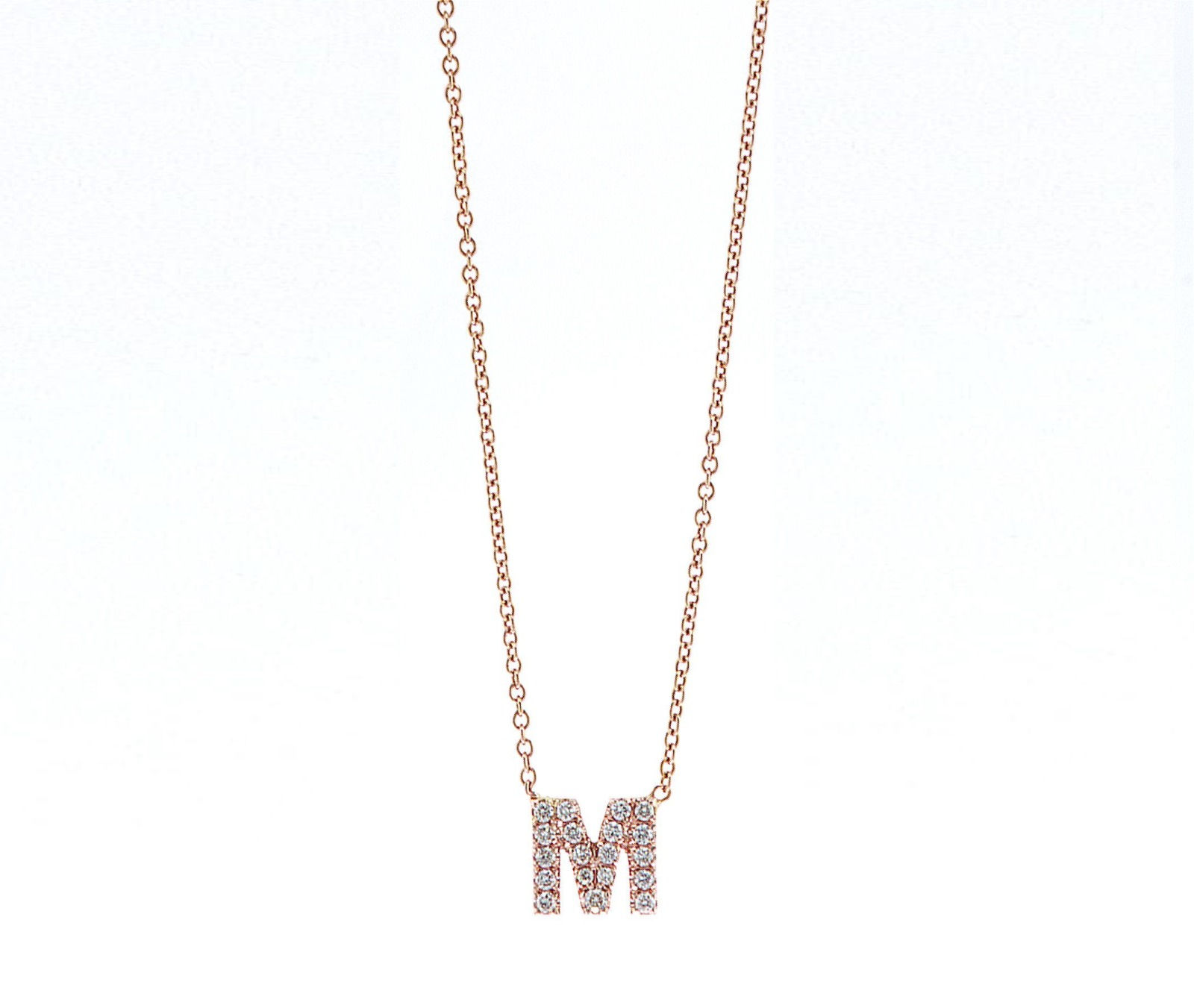 שרשרת אות משובצת יהלומים - דגם MIEL