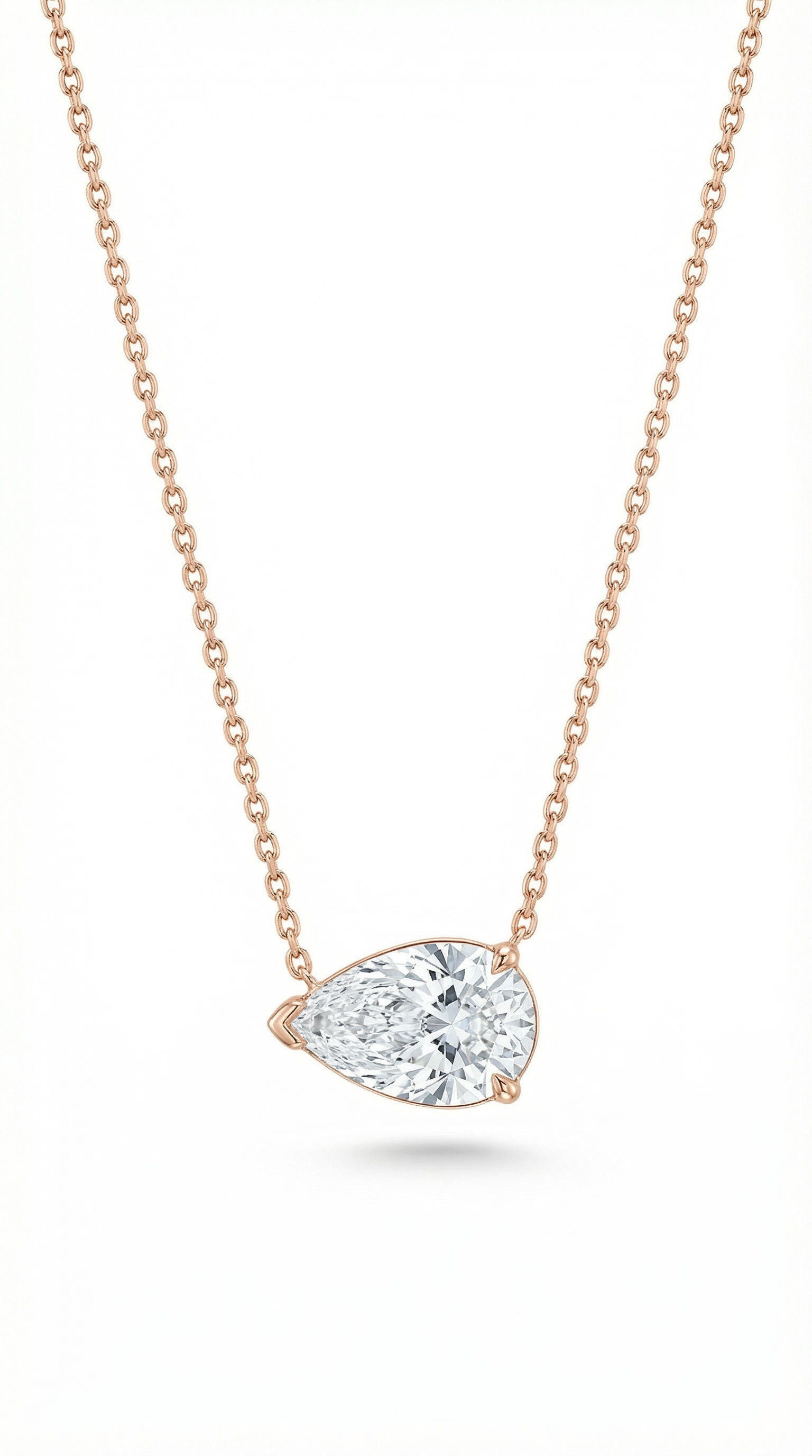 שרשרת יהלום טבעי טיפה 3.01 קראט  - דגם Bari