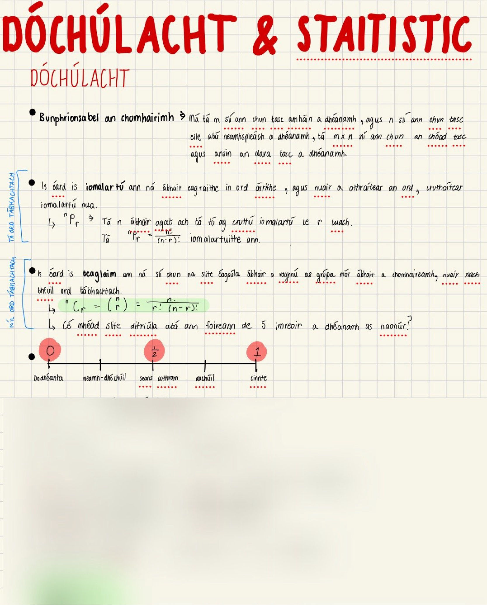 Nótaí Ardteiste Matamaitice AL - Dóchúlacht