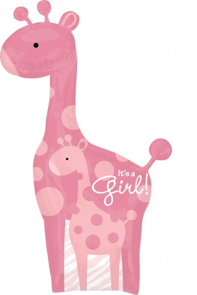 42" It's a Girl Giraffe Foil Balloon