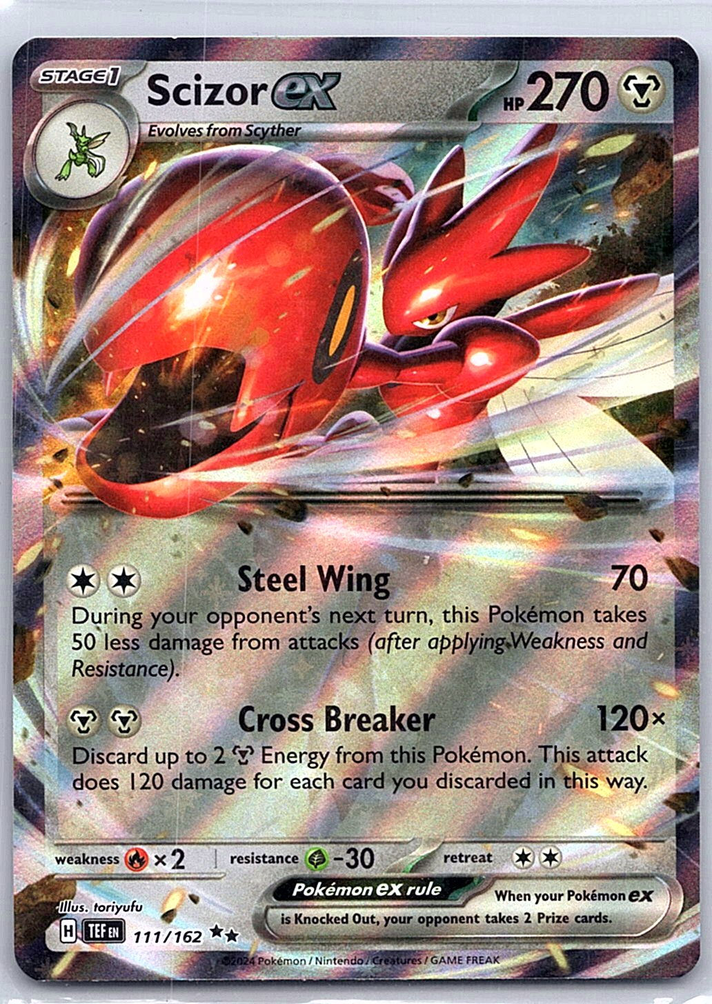 Scizor ex Holo Double Rare SV05: Temporal Forces 111/162 NM - Front