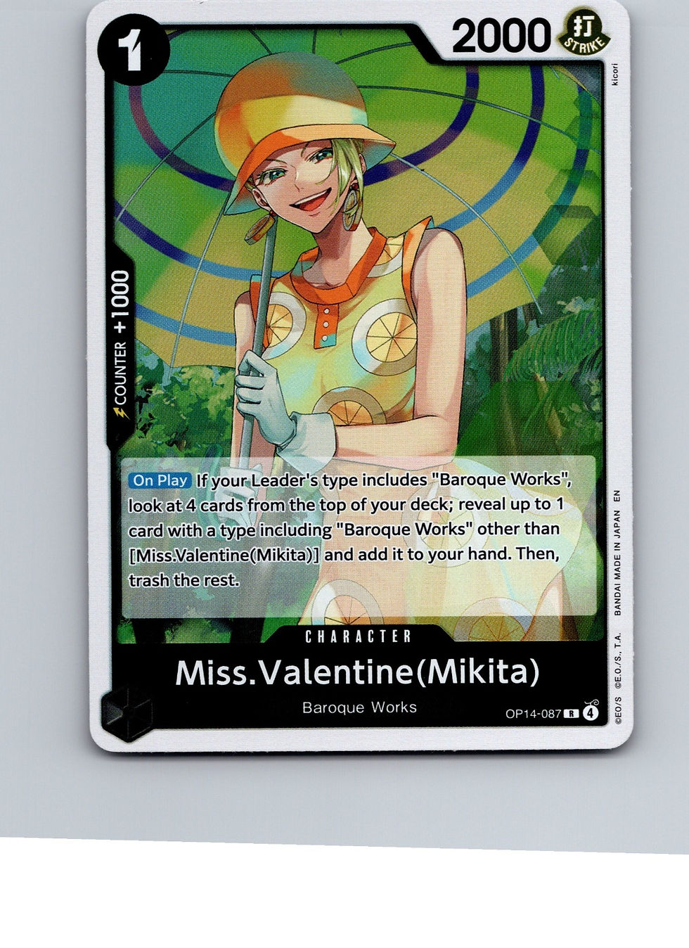 Miss.Valentine(Mikita) Foil R The Azure Sea's Seven OP14-087 NM - Front