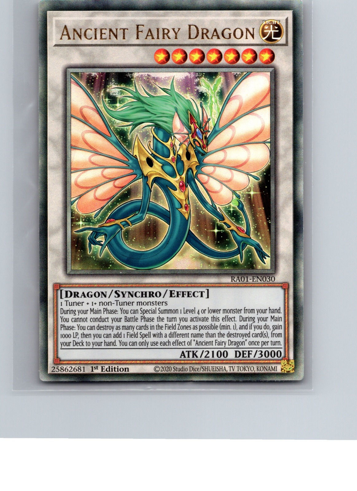 Ancient Fairy Dragon (PCR) 1st Edition Prismatic Collector's Rare 25th Anniversa - Front