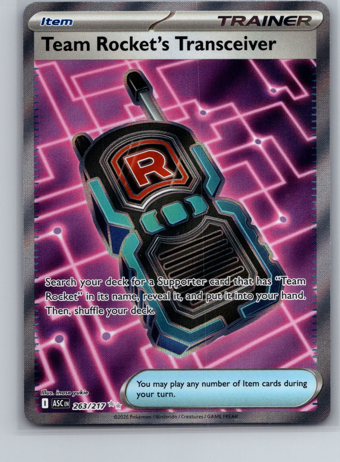 Team Rocket's Transceiver Holo Ultra Rare ME: Ascended Heroes 263/217 NM front