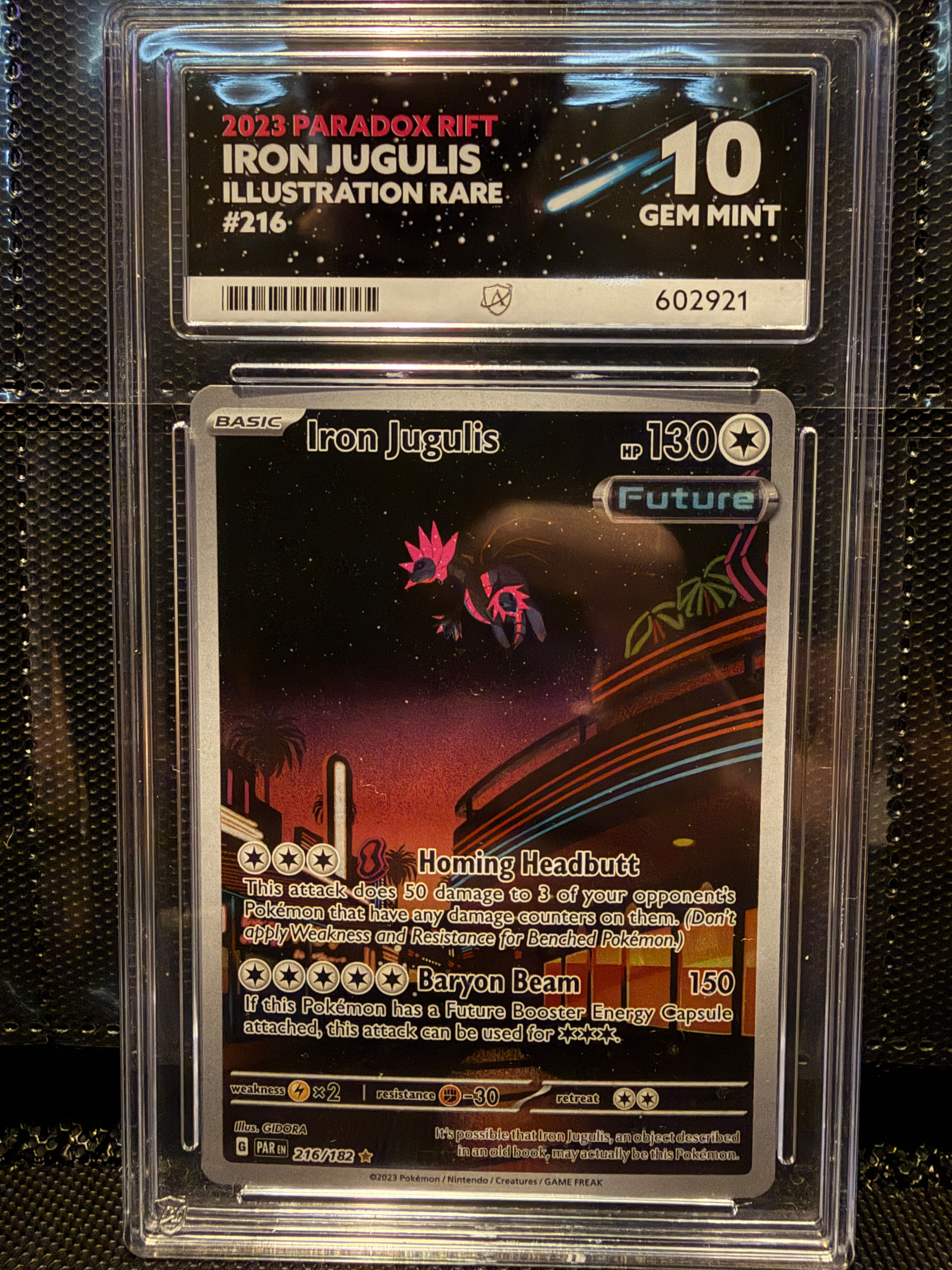 Pokemon TCG - Iron Jugulis 216/182 - paradox rift - MINT ACE 10 ENG 