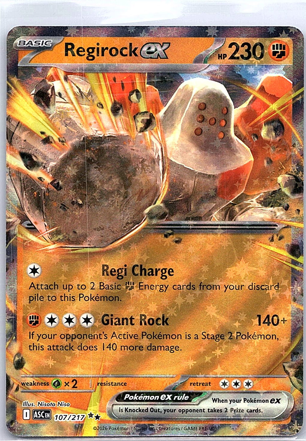 Regirock ex Holo Double Rare ME: Ascended Heroes 107/217 NM - Front