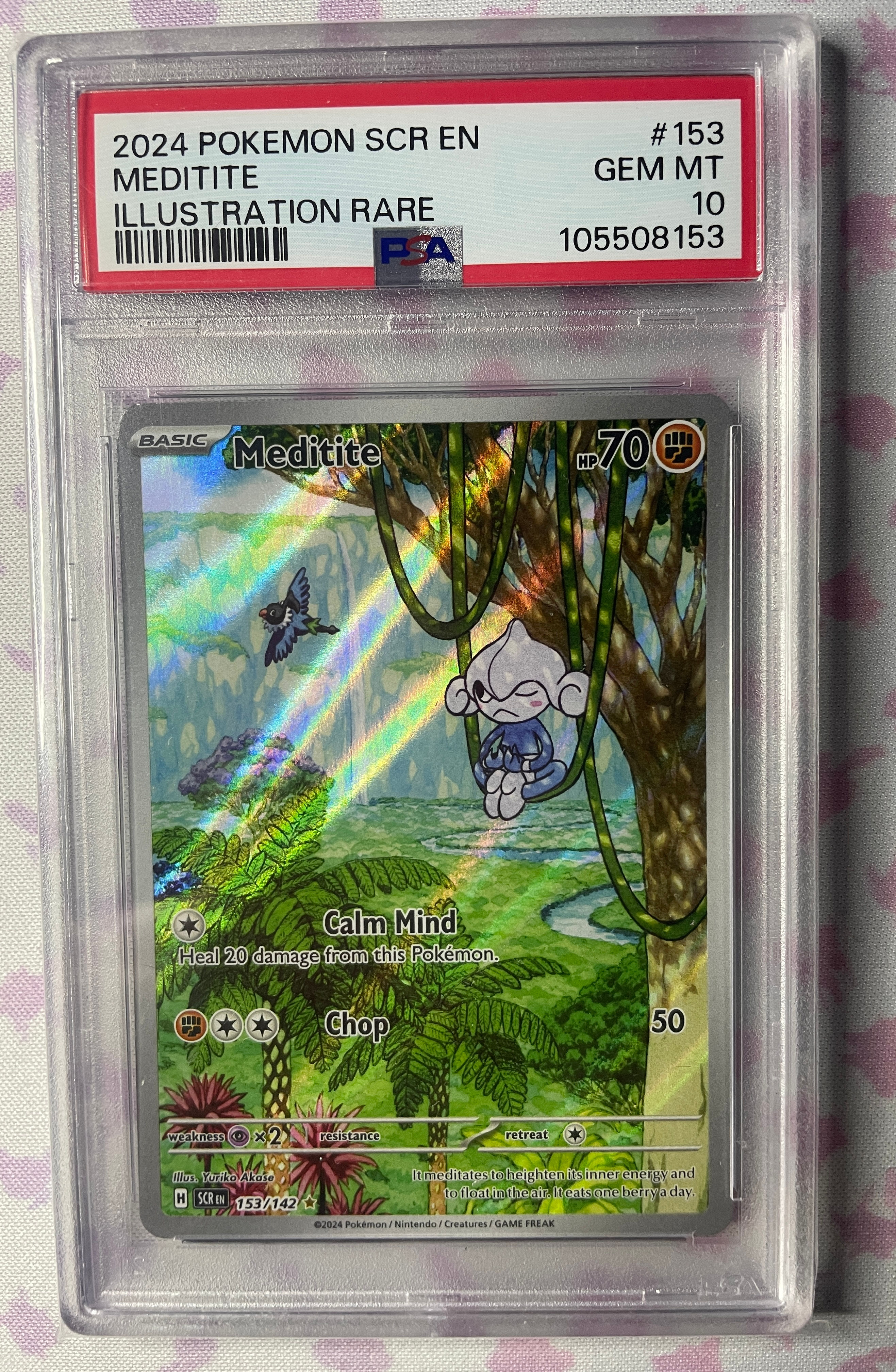 Pokemon TCG - Stellar Crown - Meditie Illustration rare PSA Gem Mint 10