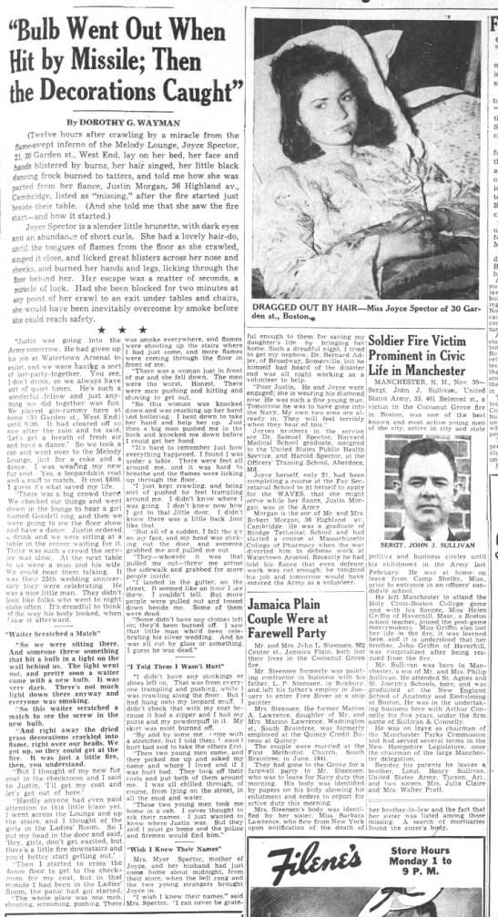 Joyce Sector, Boston Globe interview on 