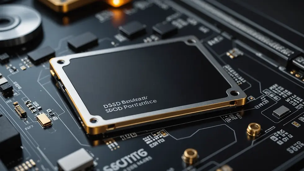 Eye-level view of a modern SSD used for upgrades