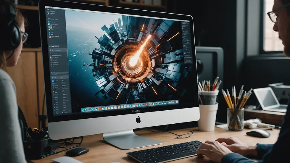Close-up view of an iMac during repair