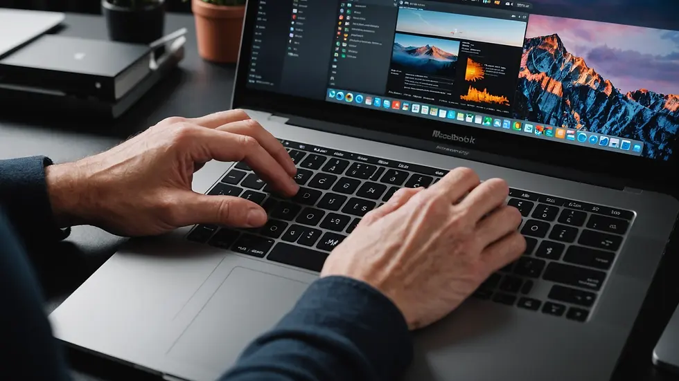 Close-up view of a MacBook Pro being serviced