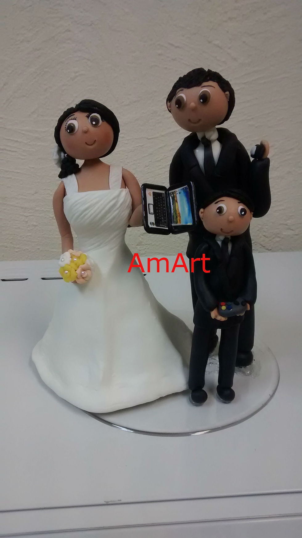 Noivos e filho buquet amarelo 1