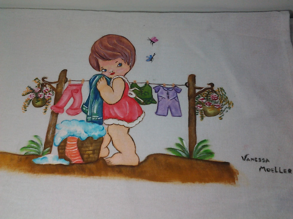 Menina lavando roupas