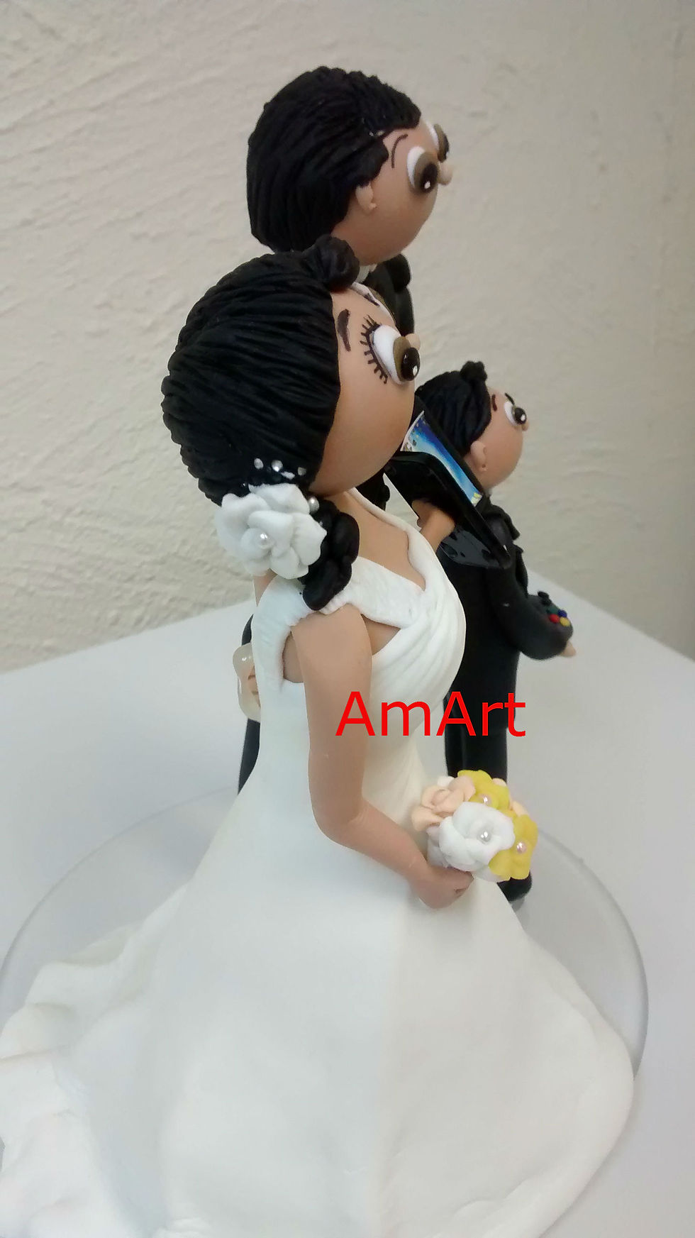 Noivos e filho buquet amarelo 2