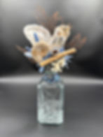 Thumbnail: Coastal Glass Decanter with Shells & Blue Crystal Stopper – One of a Kind Barwa