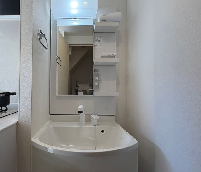 Modern private toilet with a Japanese electronic bidet (Washlet) in a Tokyo hatsudai expat Apartment Lohus