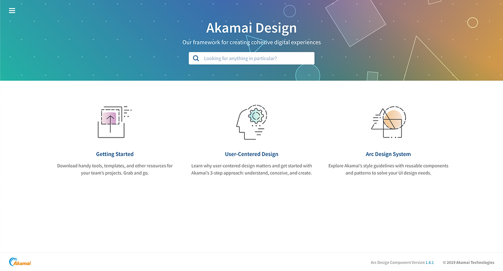 Landing page of the design website