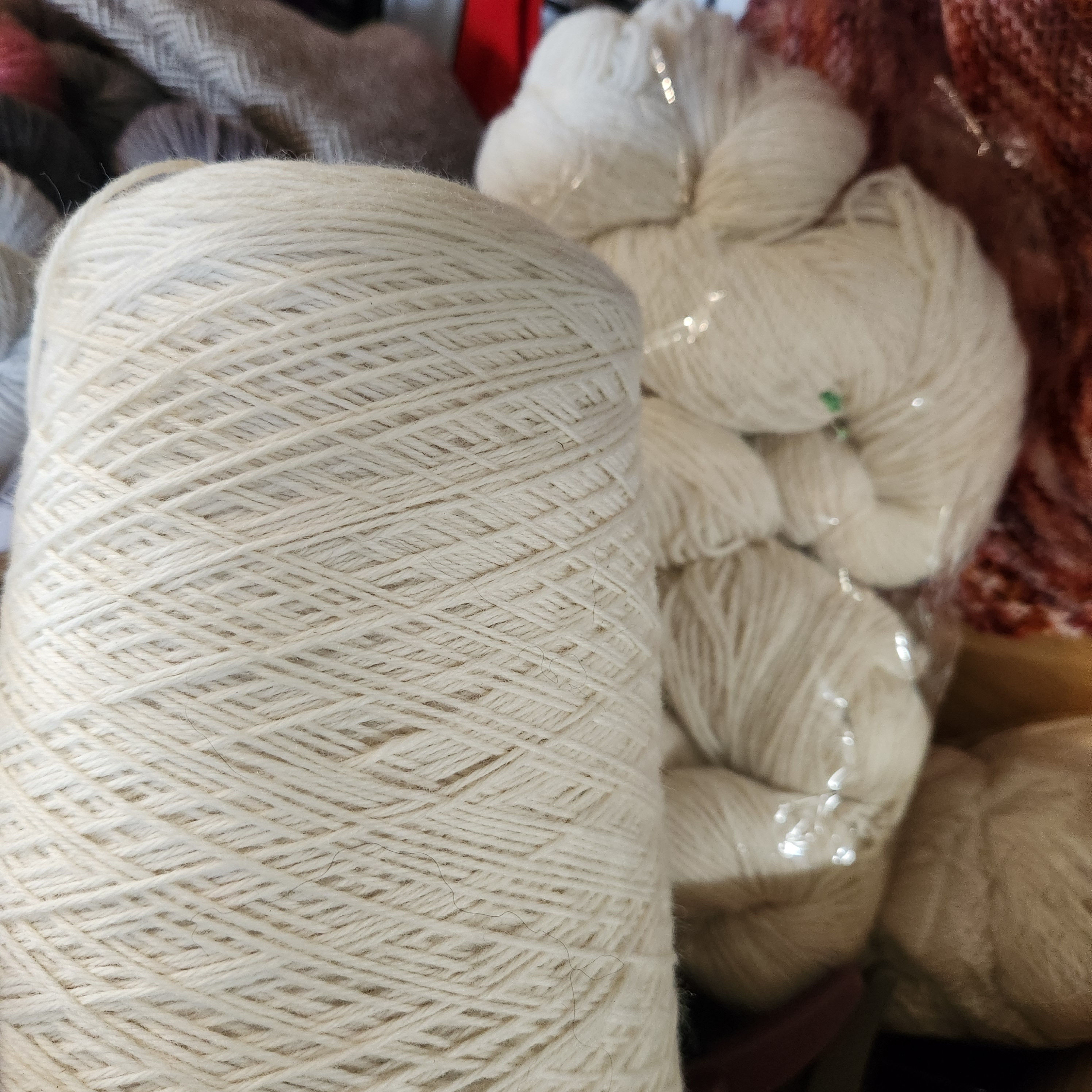 Corriedale yarn on cone