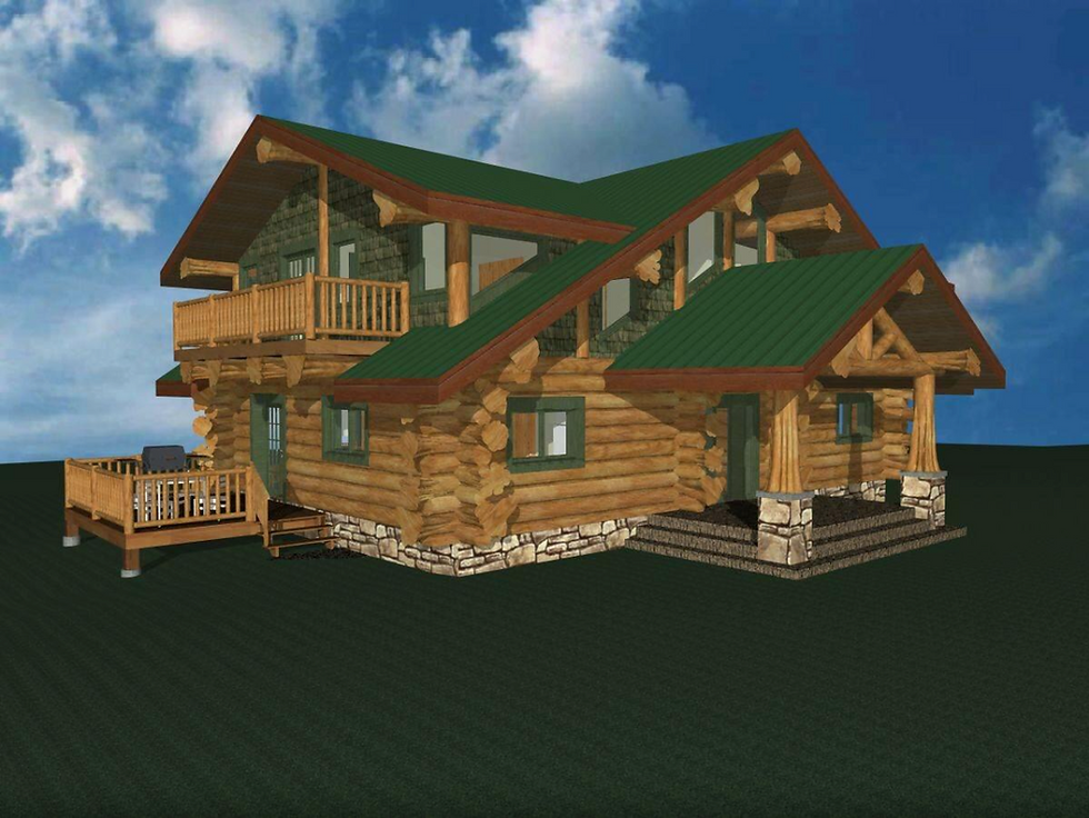 Miniature : OREGON 2724 SQ FT LOG HOME KIT