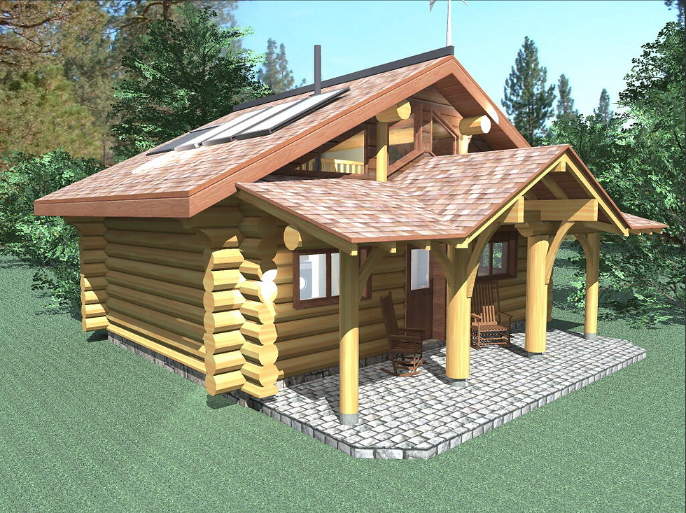 Thumbnail: BUNKHOUSE 513 SQ FT LOG HOME KIT