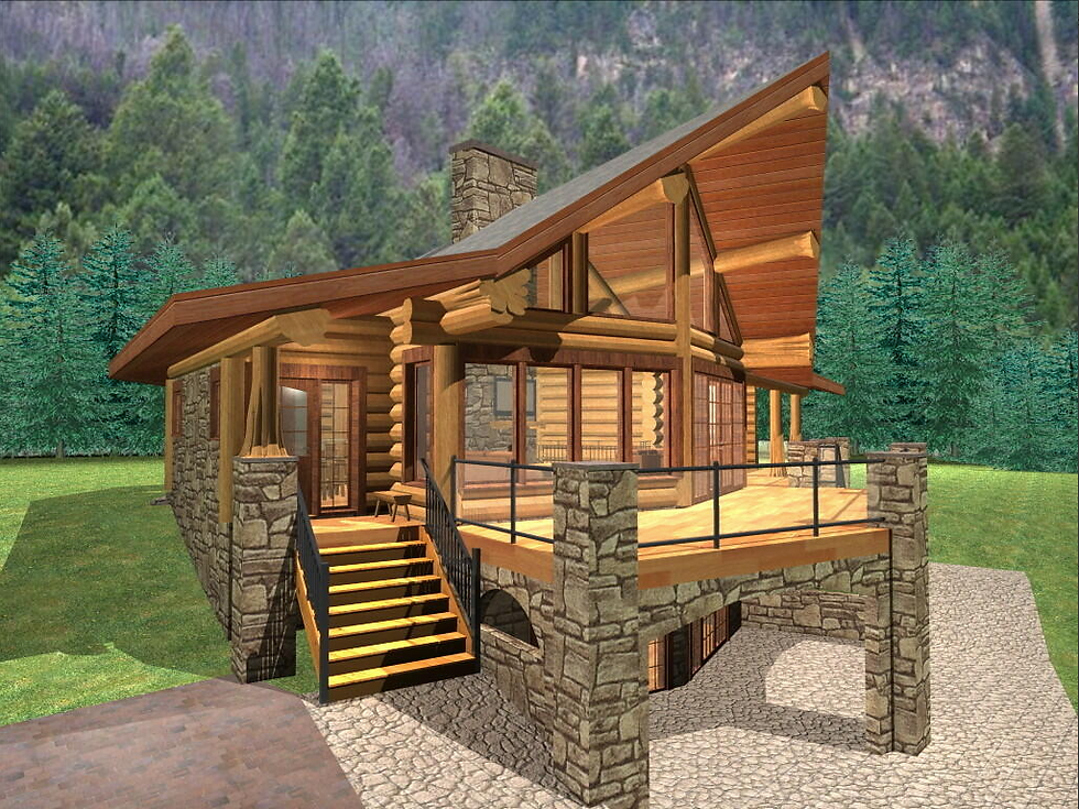 Thumbnail: MALTA 1299 SQ FT LOG HOME KIT